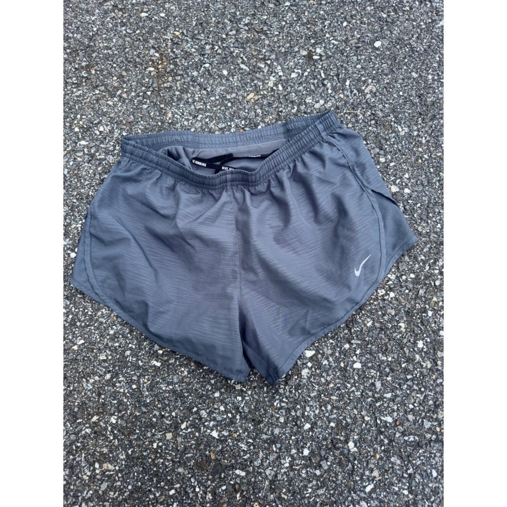 Nike Dri-FIT Womens Running Shorts Grey Striped Athletic Gym Small